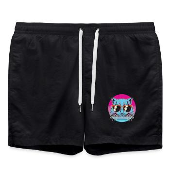 Katze, Katze also, ich liebe Katzen - Badeshorts - Schwarz - Vorne - AI Model Male 185 light (185cm)