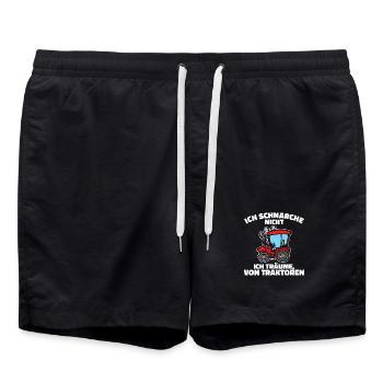 Biobauer Kraftfahrzeug Schlepper Traktor Statement - Badeshorts - Schwarz - Vorne - AI Model Male 185 light (185cm)
