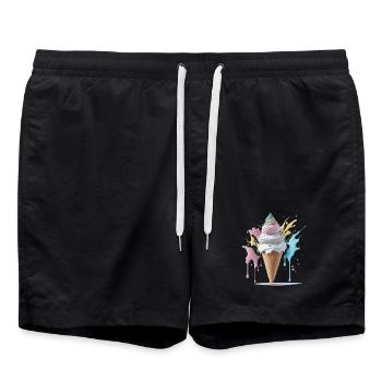 Glace - Short de bain - noir - Devant - AI Model Male 185 light (185cm)