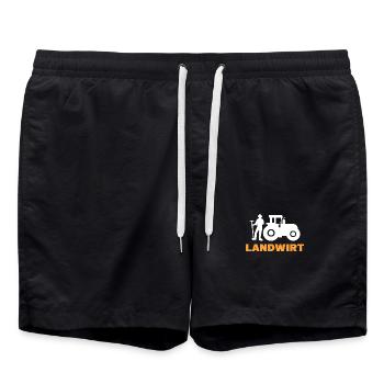 Fahrzeug Landwirt Spruch Traktor Landwirtschaft - Badeshorts - Schwarz - Vorne - AI Model Male 185 light (185cm)