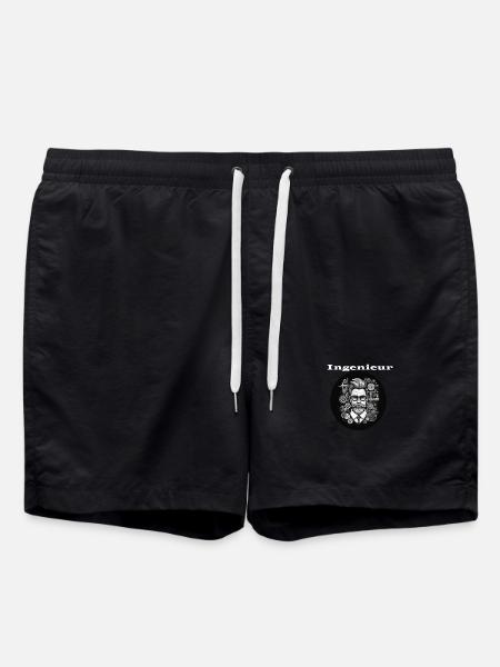 Engineer white - Swim Trunks - black