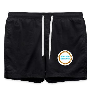 Wurstkette Würstchen cooler Spruch Humor Fleischer - Badeshorts - Schwarz - Vorne - AI Model Male 185 light (185cm)
