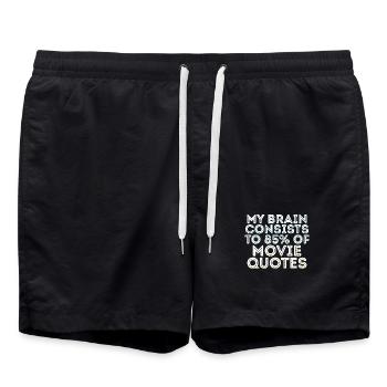 Dvd Abend Movie Night Statement Kinoabend Filme - Badeshorts - Schwarz - Vorne - AI Model Male 185 light (185cm)