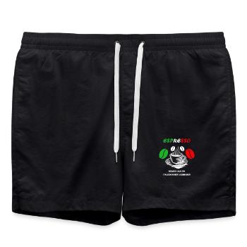 Espresso Italien Design - Badeshorts - Schwarz - Vorne - AI Model Male 185 light (185cm)