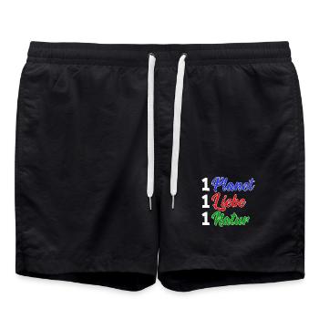 Natur Erde Umwelt Umweltfreundlich Statement - Badeshorts - Schwarz - Vorne - AI Model Male 185 light (185cm)