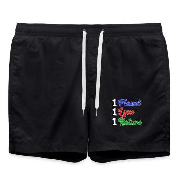 Mutter Erde Planet Natur Statement Naturschutz - Badeshorts - Schwarz - Vorne - AI Model Male 185 light (185cm)