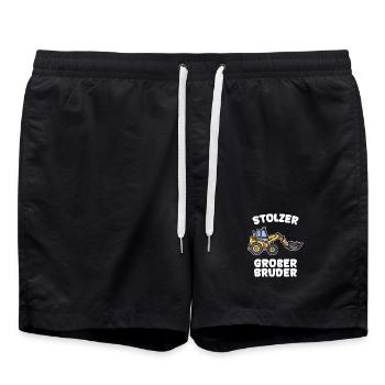 Geschwisterliebe Statement Großer Bruder Bro - Badeshorts - Schwarz - Vorne - AI Model Male 185 light (185cm)