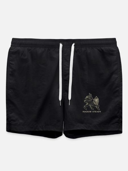 Rockin' Steady Lion of Judah design par Skashirts - Short de bain - noir