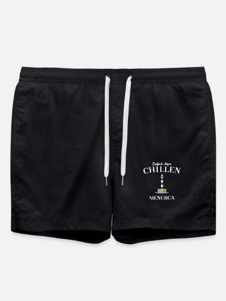 Meer Chillen, Menorca, Balearen - Badeshorts - Schwarz