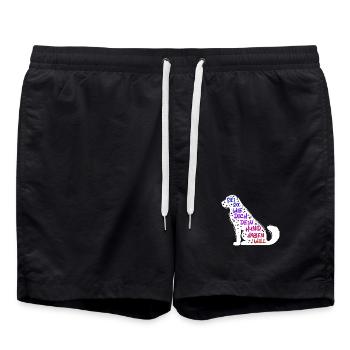 Lieblingstier Statement Hund Haustiere Kuscheltier - Badeshorts - Schwarz - Vorne - AI Model Male 185 light (185cm)