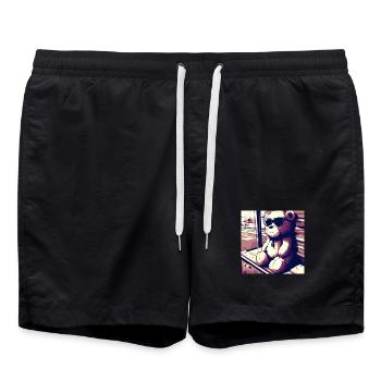 Teddy Manga II - Badeshorts - Schwarz - Vorne - AI Model Male 185 light (185cm)