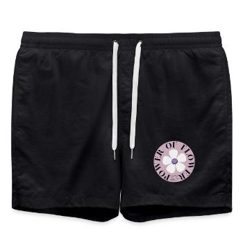 Power of Flower Circle - Swim Trunks - black - Front - AI Model Male 185 light (185cm)