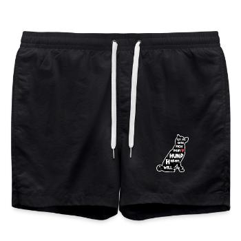 Herz Hund Statement Lieblingstier Haustiere Tiere - Badeshorts - Schwarz - Vorne - AI Model Male 185 light (185cm)