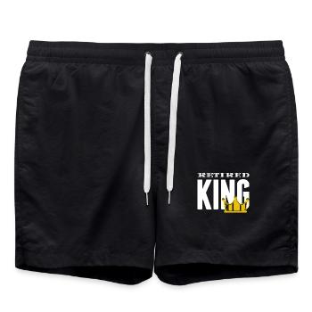 Pensionierung Statement Senior Job Ruhestand - Badeshorts - Schwarz - Vorne - AI Model Male 185 light (185cm)