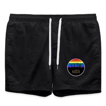 Wien Regebogen Skyline - Badeshorts - Schwarz - Vorne - AI Model Male 185 light (185cm)