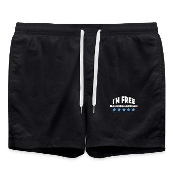 Freedom Statement Retirement Senior Job Career - Swim Trunks - black - Front - AI Model Male 185 light (185cm)