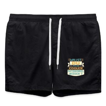 PATENONKEL WERDEN - ONKEL TAUFE PATE - Badeshorts - Schwarz - Vorne - AI Model Male 185 light (185cm)
