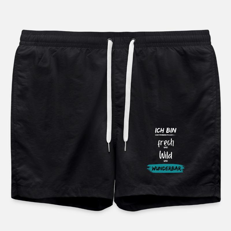 Ich bin frech wild Wunderbar - Badeshorts - Schwarz