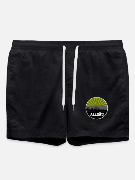 Allgäu Retro Skyline - Swim Trunks - black