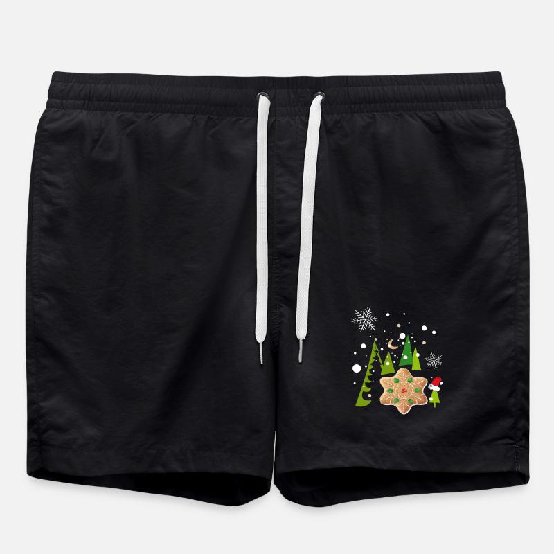 Advent, gingerbread, biscuits - Swim Trunks - black