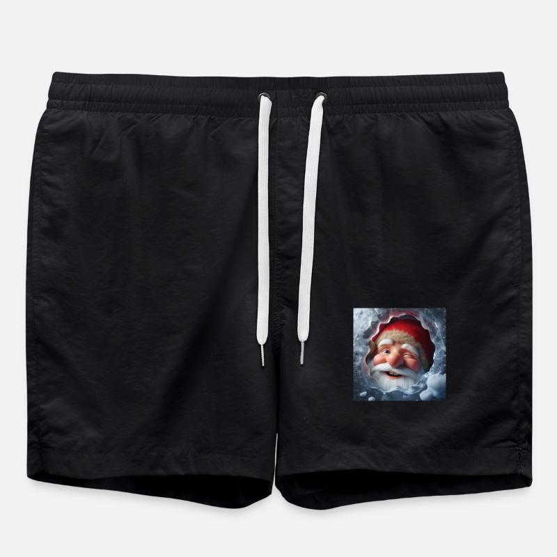 Imp looking through ice laughing - Swim Trunks - black