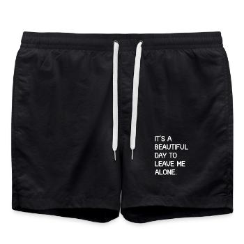 T-shirt inspirant pour prendre soin de soi - Short de bain - noir - Devant - AI Model Male 185 light (185cm)