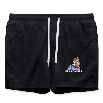 Pension Spruch Ruhestand Pensionierung Senior - Badeshorts - Schwarz - Vorne - AI Model Male 185 light (185cm)