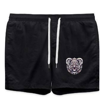 Koala mit Mandalas dekoriert - Badeshorts - Schwarz - Vorne - AI Model Male 185 light (185cm)