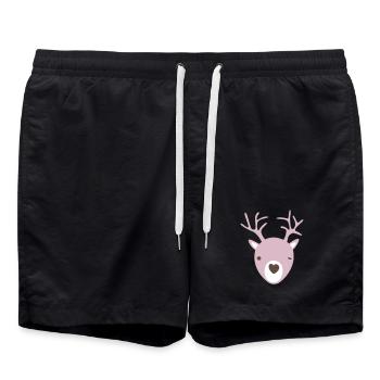 Rudolph bois coeur nez scandinave enfants cool - Short de bain - noir - Devant - AI Model Male 185 light (185cm)