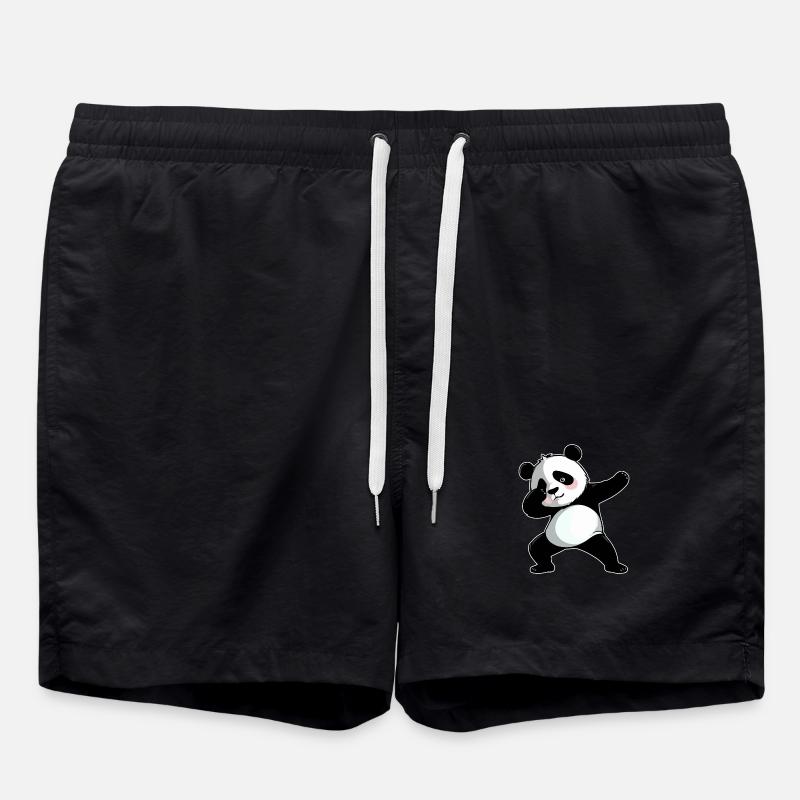 Dabbing Panda - Swim Trunks - black