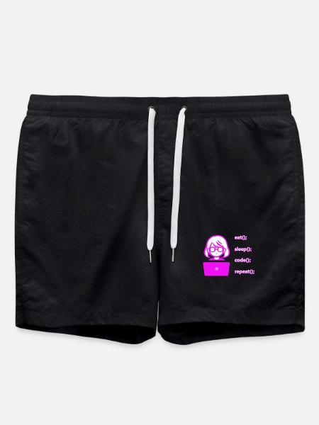 eat sleep code repeat Frau Computer - Badeshorts - Schwarz