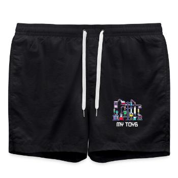 Workaholic Statement Job Wissenschafter Karriere - Badeshorts - Schwarz - Vorne - AI Model Male 185 light (185cm)