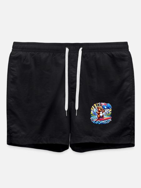 Quokka Australien Surfing Design - Badeshorts - Schwarz