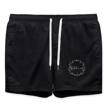 La vie trouve un chemin, Pissenlit - Short de bain - noir - Devant - AI Model Male 185 light (185cm)