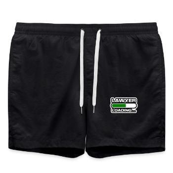 Jurist Job Statement Arbeiter Beruf Karriere - Badeshorts - Schwarz - Vorne - AI Model Male 185 light (185cm)
