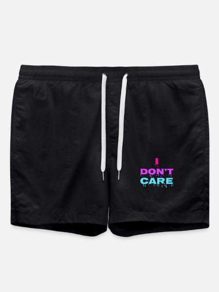 I don't care Statement chill indifferent - Swim Trunks - black