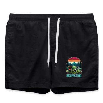 Bikepacking Sunset Trail - Badeshorts - Schwarz - Vorne - AI Model Male 185 light (185cm)