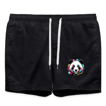 Panda - Badeshorts - Schwarz - Vorne - AI Model Male 185 light (185cm)