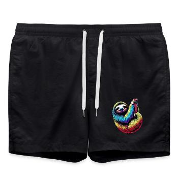 Faultier - Badeshorts - Schwarz - Vorne - AI Model Male 185 light (185cm)
