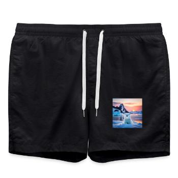 Puuh auf der Eisscholle - Badeshorts - Schwarz - Vorne - AI Model Male 185 light (185cm)