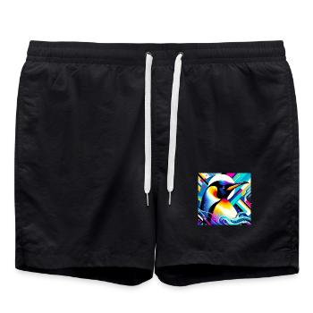 Pinguin - Badeshorts - Schwarz - Vorne - AI Model Male 185 light (185cm)