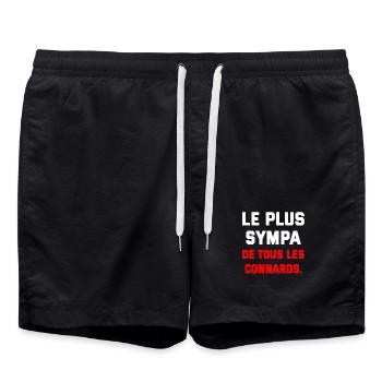 T SHIRT HUMOUR PLUS SYMPA DE TOUS LES CONNARDS  - Short de bain - noir - Devant - AI Model Male 185 light (185cm)