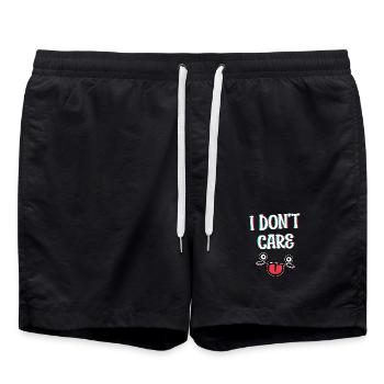 Je m’en fous Attitude Drôle Déclaration Relax - Short de bain - noir - Devant - AI Model Male 185 light (185cm)