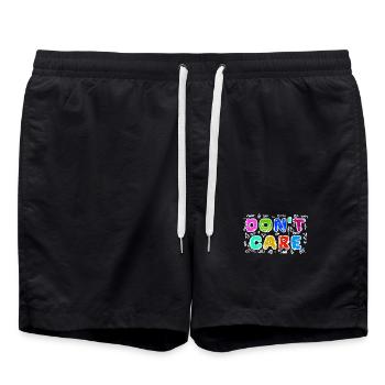 Je m’en fiche drôle déclaration attitude indifférent - Short de bain - noir - Devant - AI Model Male 185 light (185cm)