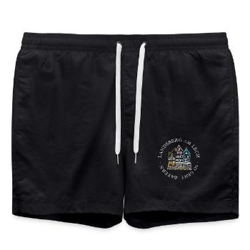 Landsberg am Lech, So geht Bayern - Badeshorts - Schwarz - Vorne - AI Model Male 185 light (185cm)
