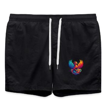 Hyper Flammes du phénix majestueux - Short de bain - noir - Devant - AI Model Male 185 light (185cm)