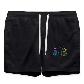 Wasserski Wassersport Surfboard Wakeboard Surfen - Badeshorts - Schwarz - Vorne - AI Model Male 185 light (185cm)
