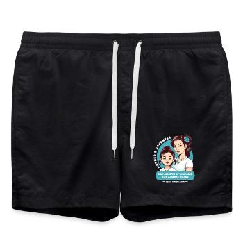 Mère et fille - Short de bain - noir - Devant - AI Model Male 185 light (185cm)