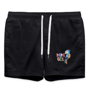 Papagei Spruch Vogel Tier Vogelliebhaber Urwald - Badeshorts - Schwarz - Vorne - AI Model Male 185 light (185cm)
