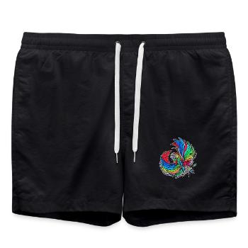 Animal, Bird, Parrot, Animal Lover, Pet, Zoo Animals - Swim Trunks - black - Front - AI Model Male 185 light (185cm)